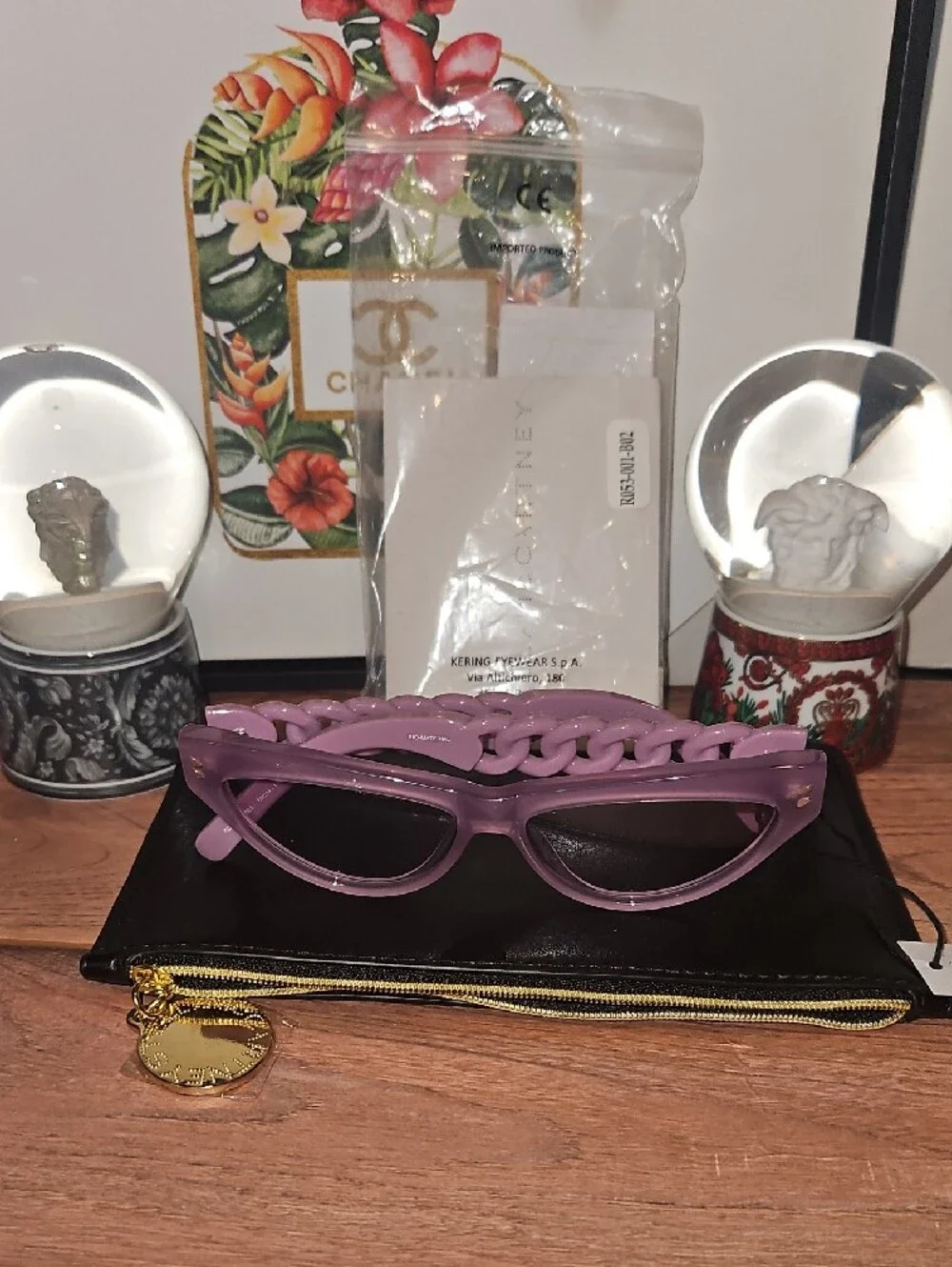Stella McCartney Lilac Cat-Eye Sunglasses with Sculpted Temples